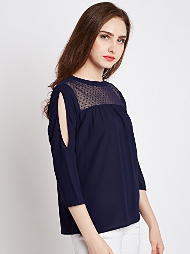Image of RARE Women Navy Blue Solid Top
