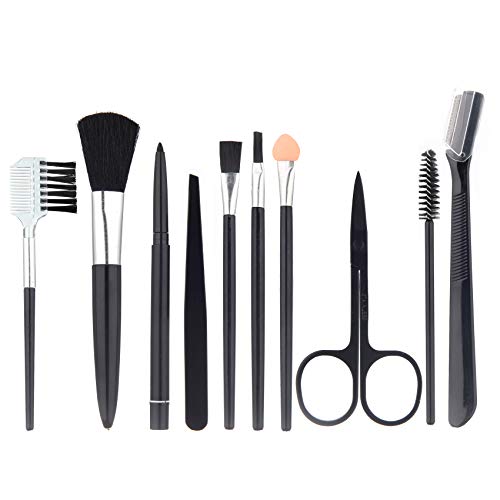 Augenbrauen Set,pinzette augenbrauen zupfen,10-pcs Augenbrauen-Pflege-Set,mit Augenbrauenstift,Pinzetten,Rasierer,Pinsel,Schere