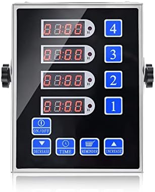S2SQURE 4-Channel Commercial Kitchen Timer Restaurant Timers Professional for Food Cooking Fryer Bakery Loud Stainless Steel