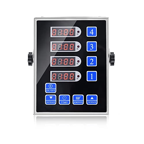 S2Squre 4-Channel Commercial Kitchen Timer Restaurant Timers Professional For Food Cooking Fryer Bakery Loud Stainless Steel #TOP1
