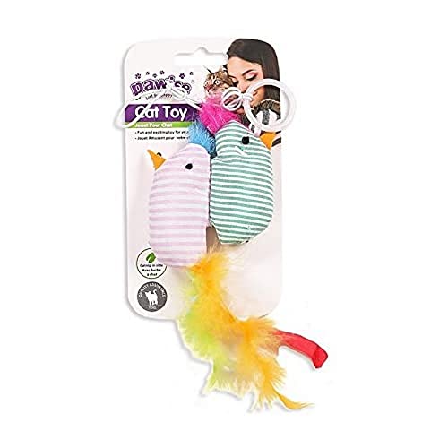PAWISE Juguete Twins para Gatos En Forma de Pajaro, 17 cm Cover