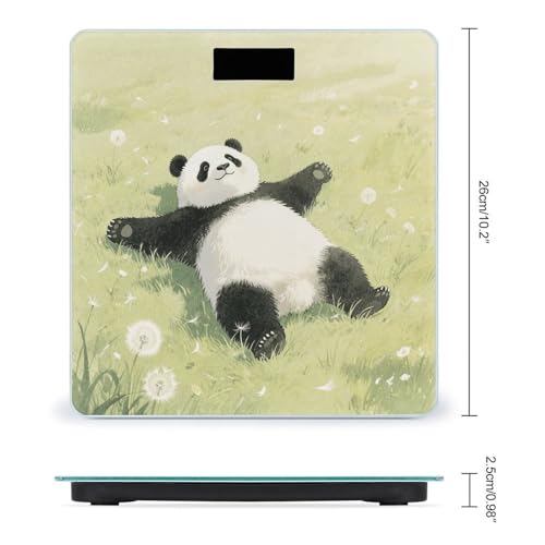 Báscula digital de baño con diseño de panda y vidrio templado miniatura 2