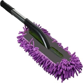 KaberMisr 2020 Car Wash Cleaning Brush, Dust Remover, Telescopic Microfiber Mop for Effectively Cleaning Dust and Maintenance of Your Car's Interior and Exterior Surfaces (1 Piece - Mauve)
