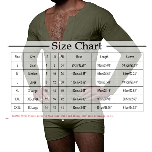 snowshine Mens Onesie Sexy Henley Jumpsuit Long Sleeve Button Down Shorts Romper Stretchy Lounge One Piece Pajamas3