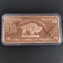 CMC Mint 10 Troy Ounce Copper Bullion Bar, United States of America Sailing Ship Design, 120x65x5mm Buffalo