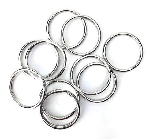 Preisvergleich Produktbild 20 Schlüssel-Ringe 25mm - Stahl vernickelt und gehärtet, deutsche Herstellung - für Haushalt, Büro und Auto