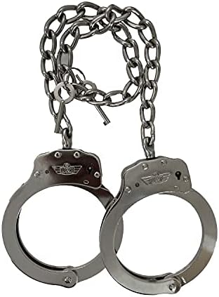 Uzi 16-Inch Twist Chain Double Lock Leg Iron Cuffs - Adjustable, Professional Grade, Durable, Versatile Ankle Handcuffs with 2 Keys - Perfect for Tactical Gear, Roleplay, Father's Day Gift