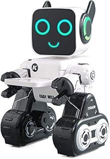 روبوت ذكي متعدد الوظائف يعمل بجهاز تحكم عن بعد بتردد 2.4 جيجاهرتز مع خاصية التحكم عن بعد وإدارة الأموال والتفاعل الصوتي السحري، رفيق رائع، ابيض