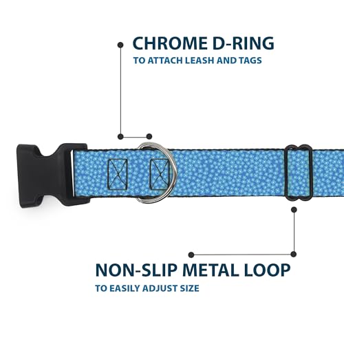 Collier pour chien Petites Fleurs Bleu Blanc réglable 9-38cm - 6