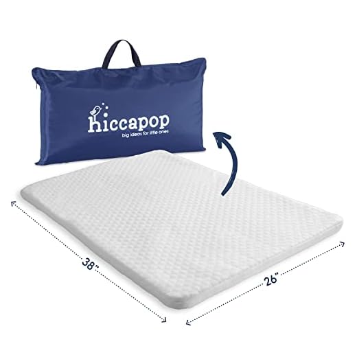 hiccapop Pack and Play Mattress Pad [Dual Sided] w/Firm Side (for Babies) & Soft Memory Foam Side (for Toddlers) | Memory Foam Play Yard Mattress Pad | Playard Mattress Fits Most Pack N Play Playpens