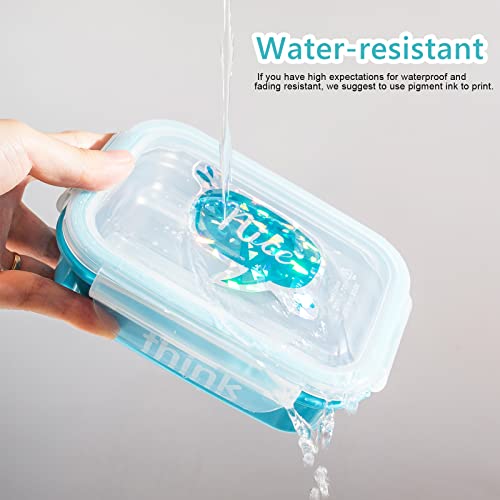 Nihuecne 24 Sheets Vinyl Printable Sticker Paper A4 Size (8.25" X 11.7") Holographic Glossy Sticker Paper Self-Adhesive Waterproof Dries Quickly For Inkjet/Laser Printer #TOP7