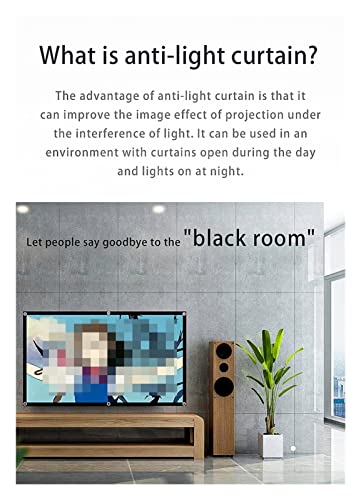 Black Edge Anti-Light 130 pulgadas 16:9 3D HD pantalla portátil con agujeros para proyector, exterior e interior, para juegos y oficina miniatura 5