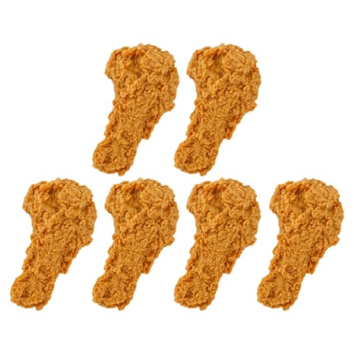 ibasenice 6 Pcs Fake Fried Chicken Legs Simulation Drumstick Decorations 3.34X1.77X1.18In Artificial Food Model for Kitchen Home Party Photo Props Chicken Gag Gift