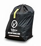 V VOLKGO Car Seat Travel Bag for Air Travel - Large Gate Check Bag for Airplane, Durable & Water-Resistant Protector with Pouch - Universal Size (Black)