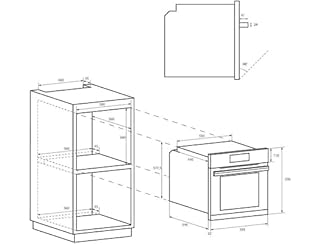 Candy Idea Forno Elettrico da Incasso Ventilato, 65 Litri, Classe A, 5 Modalità di Cottura, Sistema Convection Fan, Controllo tramite App hOn, 59,5 x 59,5 x 58,8 cm, Nero - FIDC N502