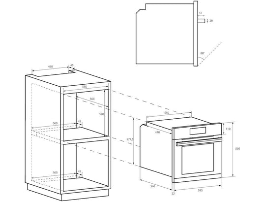 Four encastrable CANDY minuteur et cavité émail lisse haute capacité
