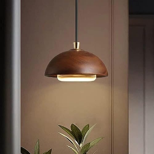 Suspension Japonaise en Bois Massif Chaner avec Abat-Jour en Verre LED