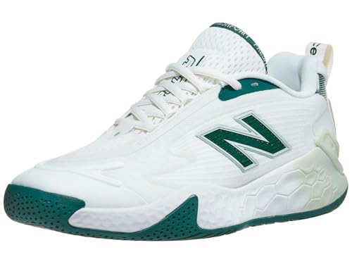 New Balance New Balance Men's Fresh Foam X CT-Rally V1 Hard Court Tennis Shoe, Sea Salt/Green, 7 M
