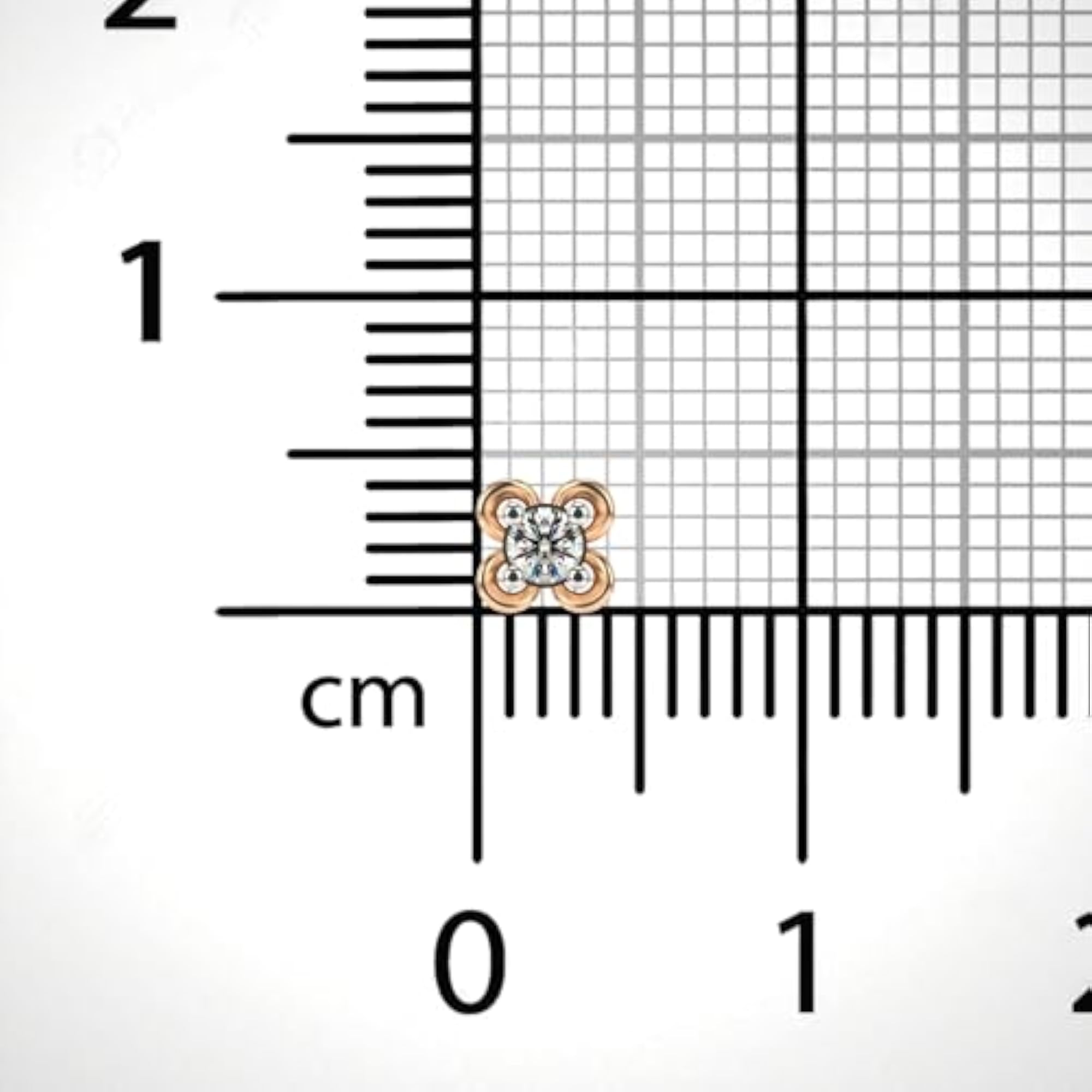 Hallmarked Gold & Certified Lab Grown Diamond Nosepin, 0.05cts