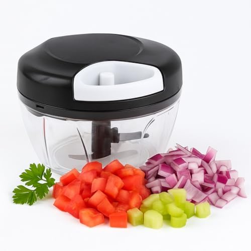 Processador de Alimentos Manual, 500ml, 3 Lâminas em Inox, Cortad...