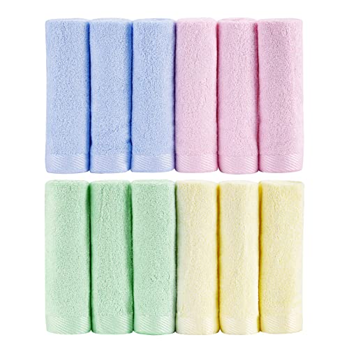 Image of MUKIN Baby Washcloths, Extra Soft Absorbent for Newborn/Infant/Kids/Adults - 12 Pack Ultra Soft for Baby Registry as Shower,12x12inch