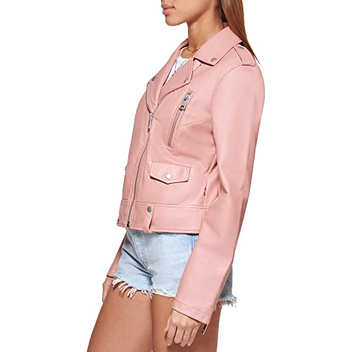 Levi's Women's Cropped Faux Leather Motorcyle Jacket (Standrd and Plus Sizes), Cameo Brown, Large - image 4