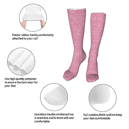 NUYFVG Chaussettes hautes colorées à paillettes pour femme, paillettes - rose, Taille unique – vue 7