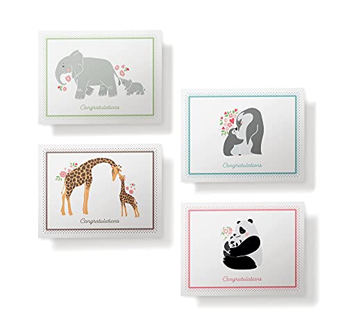 Image of Twigs Paper Baby Cards, 12 Congratulations Baby Shower Cards and Envelopes