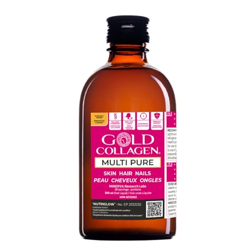 Gold Collagen Multi Pure | The Original #1 Liquid Collagen Peptides Supplement in a big 300ml bottle | Hydrolysed Marine Collagen Drink with Hyaluronic Acid, Borage Oil, Vitamins for Skin, Hair & Nails