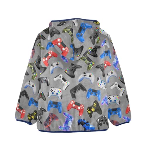 Image of Boys Fleece Jacket Hooded Autumn Winter Long Sleeve Thick Warm Outerwear;3-10 Years Kids Cute Fuzzy Jacket