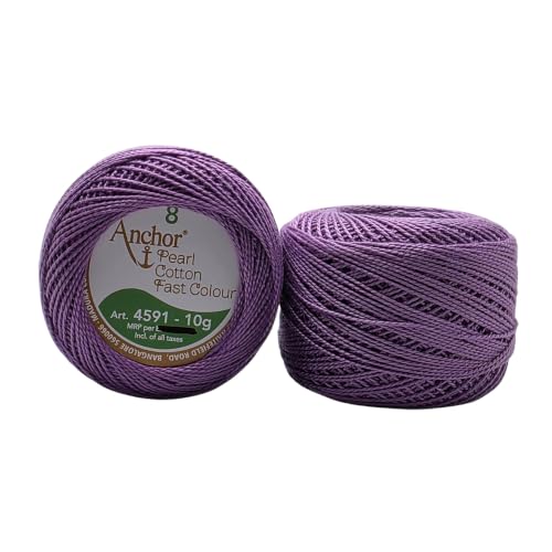 Image of Anchor Knitting Pearl Cotton Fast Colour Thread Yarn - Mercer Pearl Cotton 10gm Yarn (Thickness 1 mm) (Pack of 1 (098)