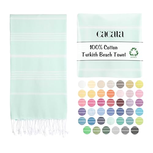 Cacala Toallas De Baño Turco De Serie, Algodón, Aguamarina, 95 X 175 X 0.5 Cm