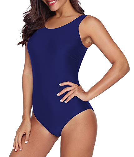 American Trends Athletic One Piece Bathing Suits High Waisted Womens Swimwear Ladies Swimsuits For Women Tummy Control Navy Us 10-12 thumb #1