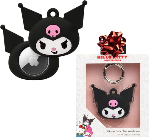 Étui AirTag silicone anti-perte Kuromi avec mousqueton de fixation