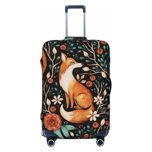 Travel Luggage Cover Protector - Fox Fall Forest Flower Anti-Scratch Suitcase Covers Fits 18-32 Inch Luggage