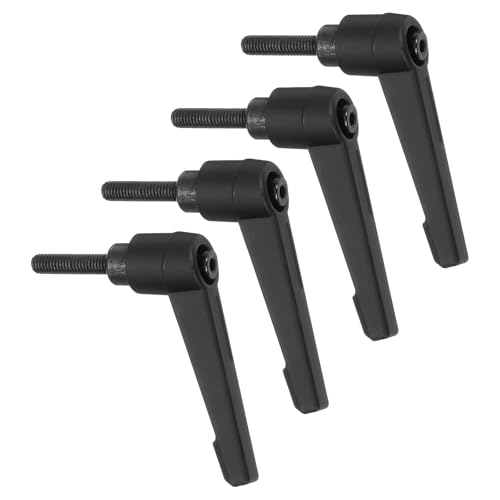 Image of uxcell 4Pcs M5 x 20mm Adjustable Knobs Handle Male Thread Push Button Ratchet Quick Release Locking Rotating Bolt for Lathe Machinery, Black