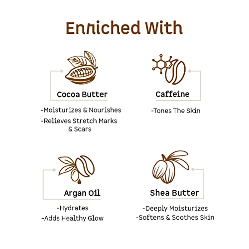 mCaffeine Body Butter for Dry Skin for both Women and Men (250gm) | Shea Butter Moisturizer with Cocoa Butter & Caffeine | Body Cream for 72Hrs... - Image 2