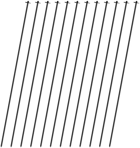 JPOIP 72 Inch Garden Stake Netting Support, Black Heavy Duty Powder Coated Steel Frame for Garden Fencing, Plant & Crop Protection from Wildlife (6 Sets)