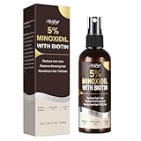 5% Minoxidil for Men & Women - Hair Growth & Beard Regrowth Biotin Serum with Rosemary & Batana Extract, Extra Strength Hair Loss Treatment to Regrow Thicker & Fuller Hair, 3.38 Oz