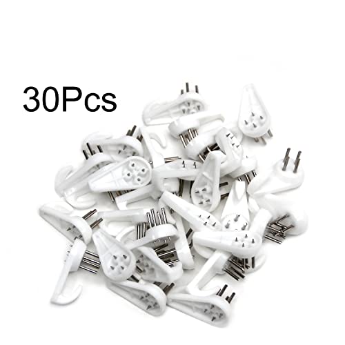 Image of Nails for Hanging Pictures,Picture Hooks Hardwall Hanger for Hardware, Fasteners & Hooks Wall Mount Non-Mark Hook Picture Photo Frame Hangers(30pcs,30*15mm)