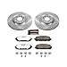 PowerStop Front Brake Kit For Jeep Cherokee 2014-15 - Truck & Tow Carbon Fiber Ceramic Brake Pads + Drilled & Slotted Rotors Upgrade, K6540-36