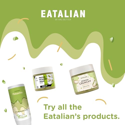 Image of EATALIAN by AMZ BETTER Pistachio Cream with Kataifi, 17.63 oz /500 gr, Delicious Spreadable Cream with Sweet and Unique Taste, Perfect with Ice Creams, for Filling Cakes and Dubai Chocolate, Made in Italy