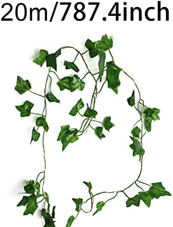 Leaf LED String Lights with Dot Glue, Batteries Powered Green Leaf Garland 2M 20LED String Lights Vine Fairy Lights for Bedroom Home Kitchen Garden Office Wedding Wall Décor