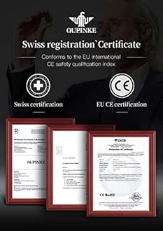 OUPINKE Mens Automatic Watches Luxury Self Winding Mechanical Tonneau Diamond Business Dress Wrist Watches Sapphire Crystal Tungsten Steel Waterproof Luminous