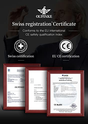 OUPINKE Mens Automatic Watches Luxury Self Winding Mechanical Tonneau Diamond Business Dress Wrist Watches Sapphire Crystal Tungsten Steel Waterproof Luminous