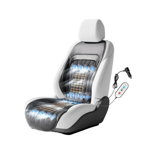 VLFLG 2025 Massagekissen mit Winter und Sommer, kühlende Sitzbezüge, Stuhlmassagegerät für den ganzen Körper, 12 V, 3-in-1-Autositzbezüge, Geschenke für Vater, Mutter (Winter & cool, Massage-1)