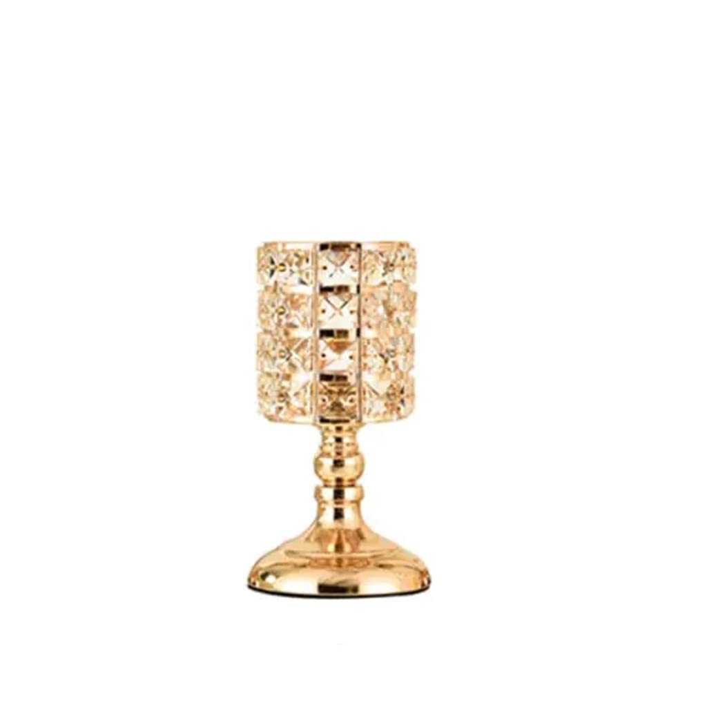 HTTGDGDH Crystal Candlestick Ornaments Nordic Romantic Home Decorations Candlelight Dinner Prop Lamp,D-8.5 * 20cm