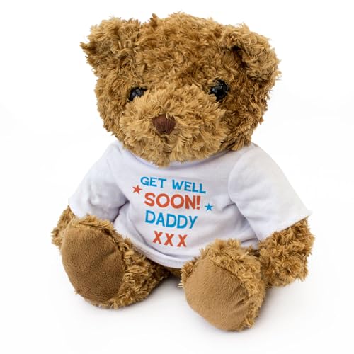 Ours en peluche Get Well Soon Daddy doudou marron malade
