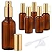 Amber Glass Spray Bottle 4oz for Cologne,Perfume,Essential Oils,Refillable Golden Fine Mist Sprayers(6 PACK)
