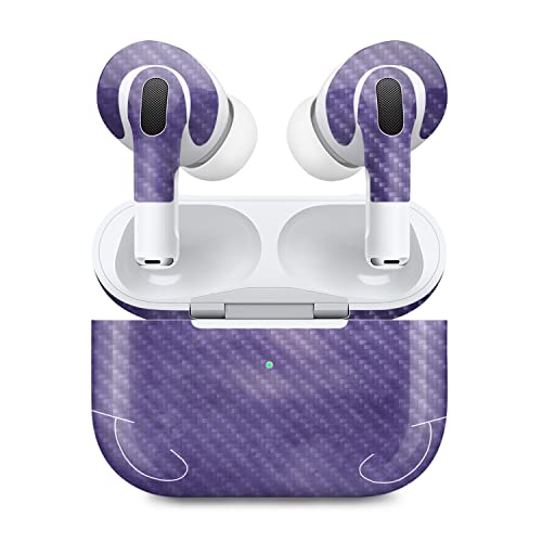 MightySkins Carbon Fiber (2 Pack) Skins Compatible with Apple AirPods Pro 2 - Purple Airbrush | Protective, Durable Textured Carbon Fiber Finish | Easy to Apply and Change Styles | Made in The USA